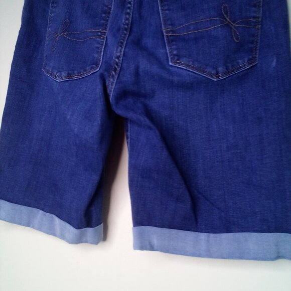 Denizen Levis Shorts Women 8 Bermuda Roll Hem Denim Blue - Picture 14 of 15